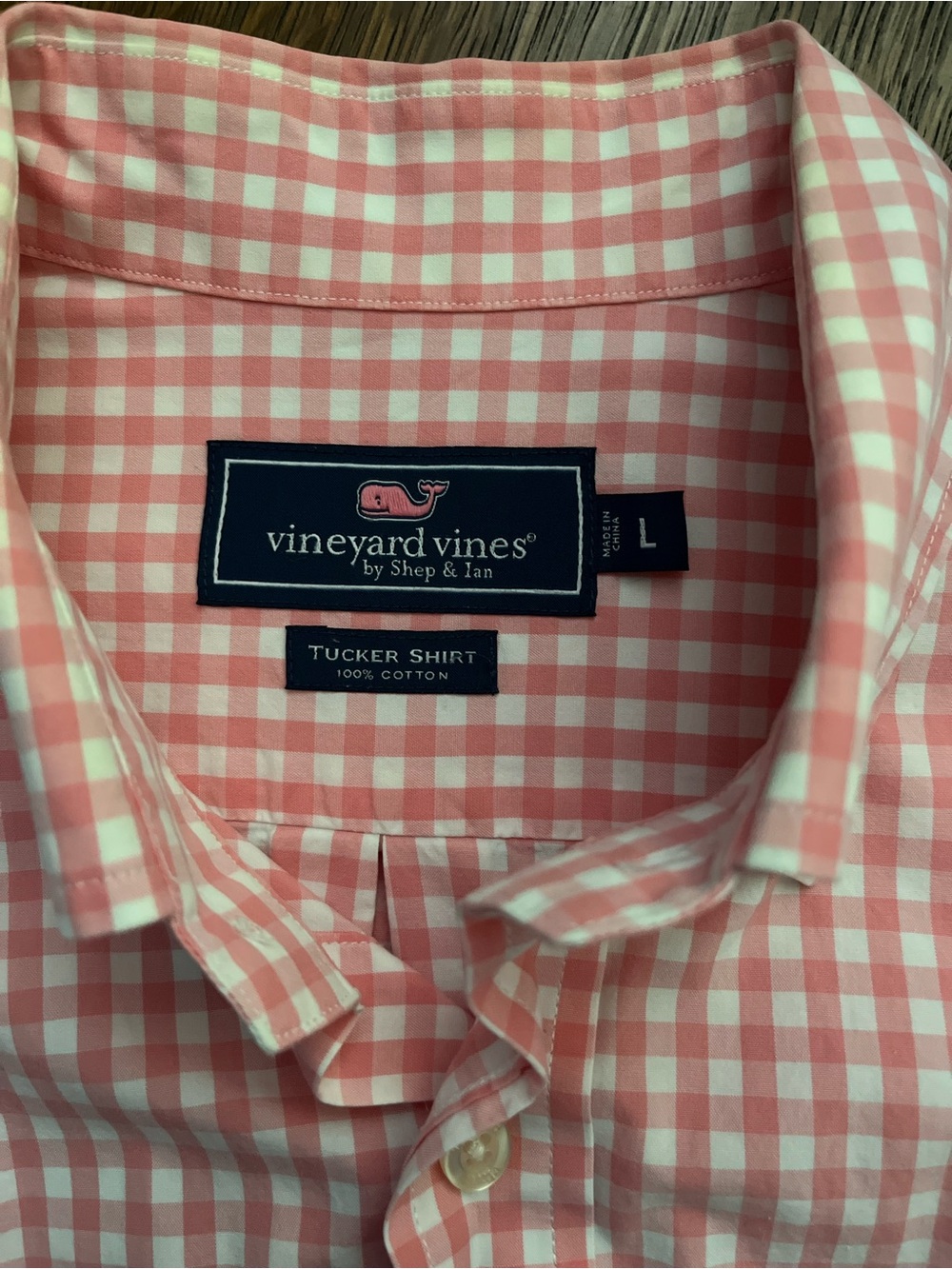 Vineyard Vines Tucker Button Down Shirt Pink Gingham Size L